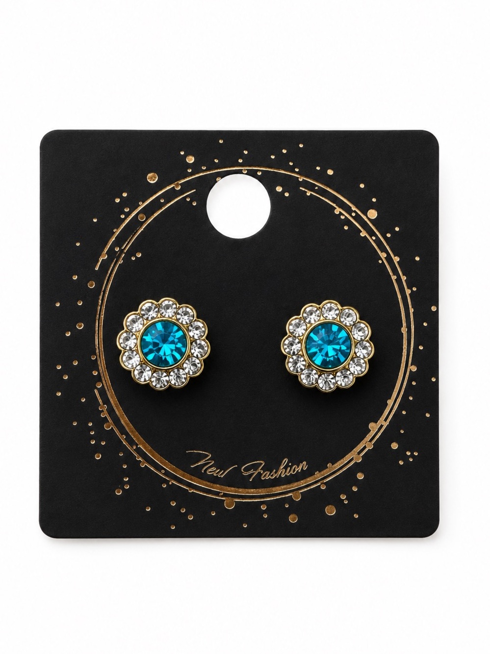 Blue Flower Stud Earrings